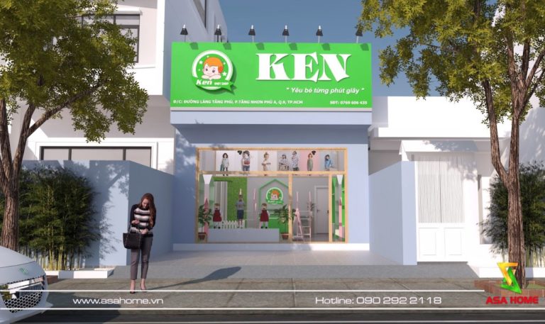 thiet ke shop thoi trang tre em ken