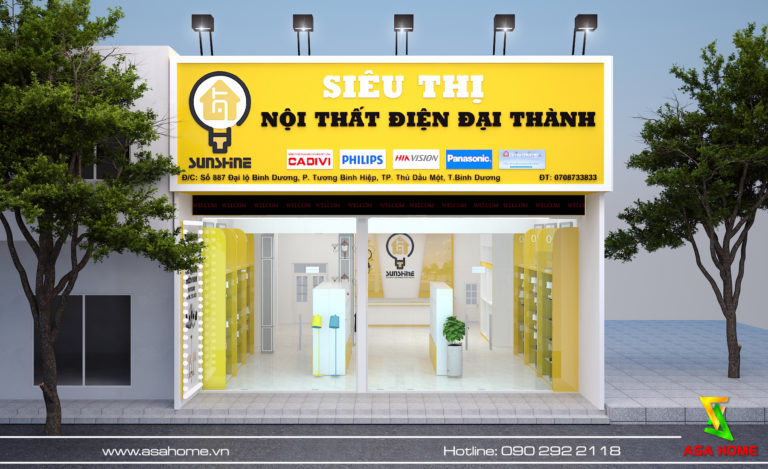 thiet ke showroom dien dai thanh