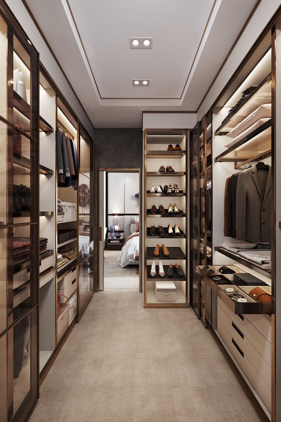Phòng thay quần áo theo phong cách thiết kế nội thất Luxury