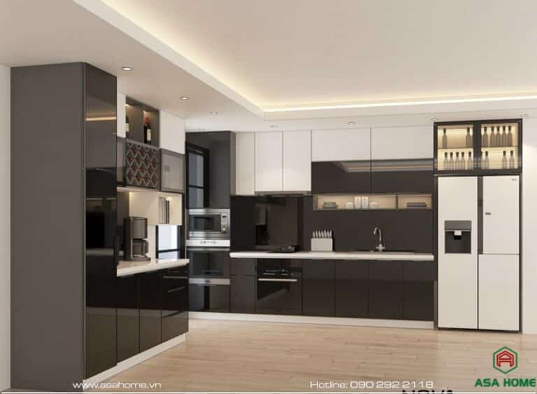 Mẫu tủ bếp cao cấp, sang trọng