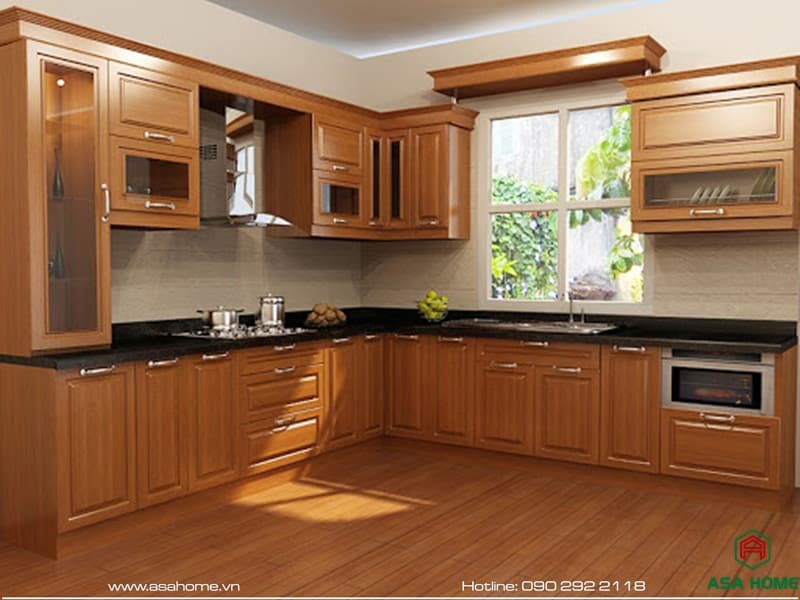 Tủ bếp nhôm kính Omega Deco sở hữu chất liệu cao cấp và thiết kế tinh tế
