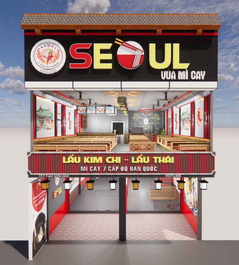 Thiết Kế Và Thi Công Chuỗi Hệ Thống Nhà Hàng Seoul Vua Mỳ Cay