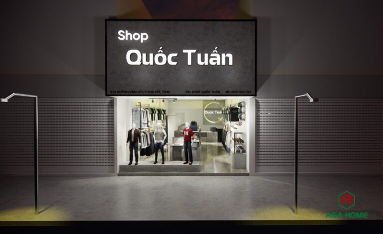 Thiết Kế Tone Màu Xám Shop Thời Trang Nam Quốc Tuấn Tại Thủ Dầu I