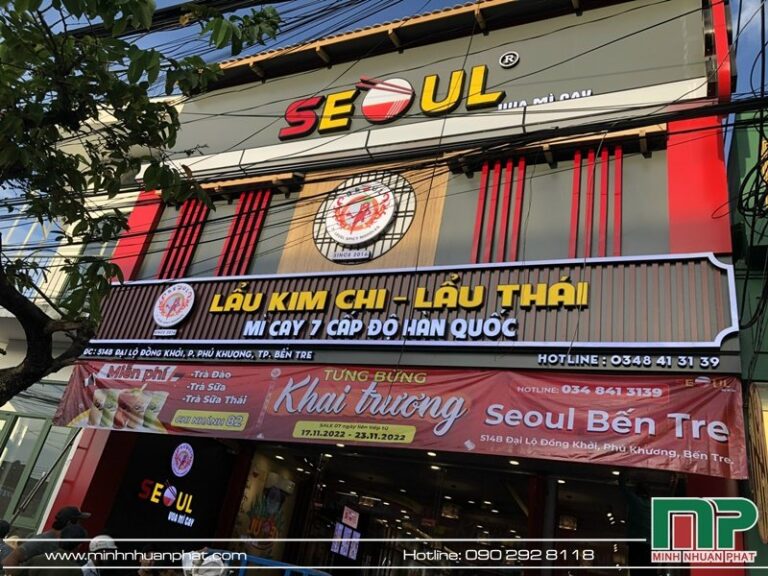 Thiết Kế Thi Công Bảng Hiệu Chuỗi Hệ Thống Nhà Hàng Mỳ Cay Seoul