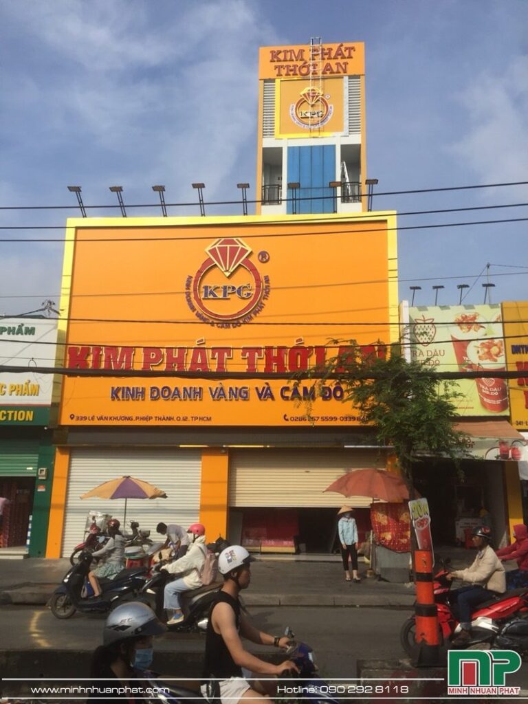 Thiết Kế Thi Công Bảng Hiệu Tiệm Vàng Kim Phát Thới An Tp.HCM